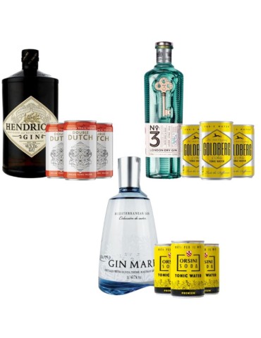 Tre Gin con la giusta tonica "Hendrick's + Double Dutch Indian - No 3 + Goldberg - Gin Mare + Orsini Soda"