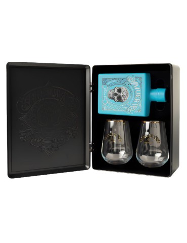Amuerte Light Blue Metal Box Gin - 0,70 L + 2 Bicchieri