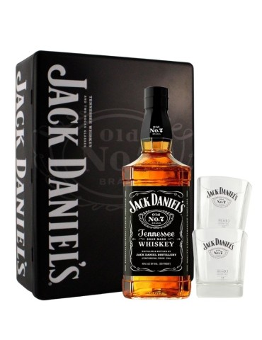Whiskey Jack Daniel's - 0,70L + 2 Bicchieri in Tin Box