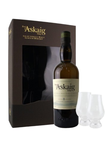 Whisky Port Askaig Islay 8 Y.O. - 0,7 Lt + 2 Bicchieri | Confezione regalo