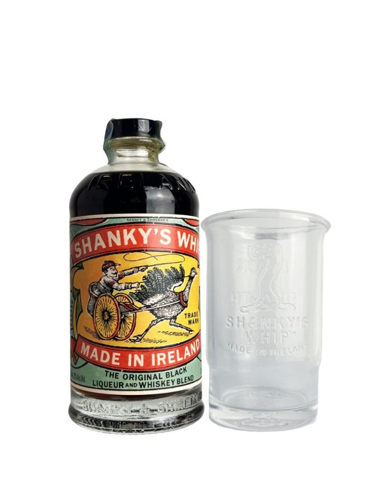 Shanky's Whip Irish Whisky Liqueur - 0,70L + 1 Bicchiere brandizzato OMAGGIO