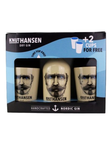 Gin Knut Hansen + 2 Bicchieri in Ceramica  - 0,5 L