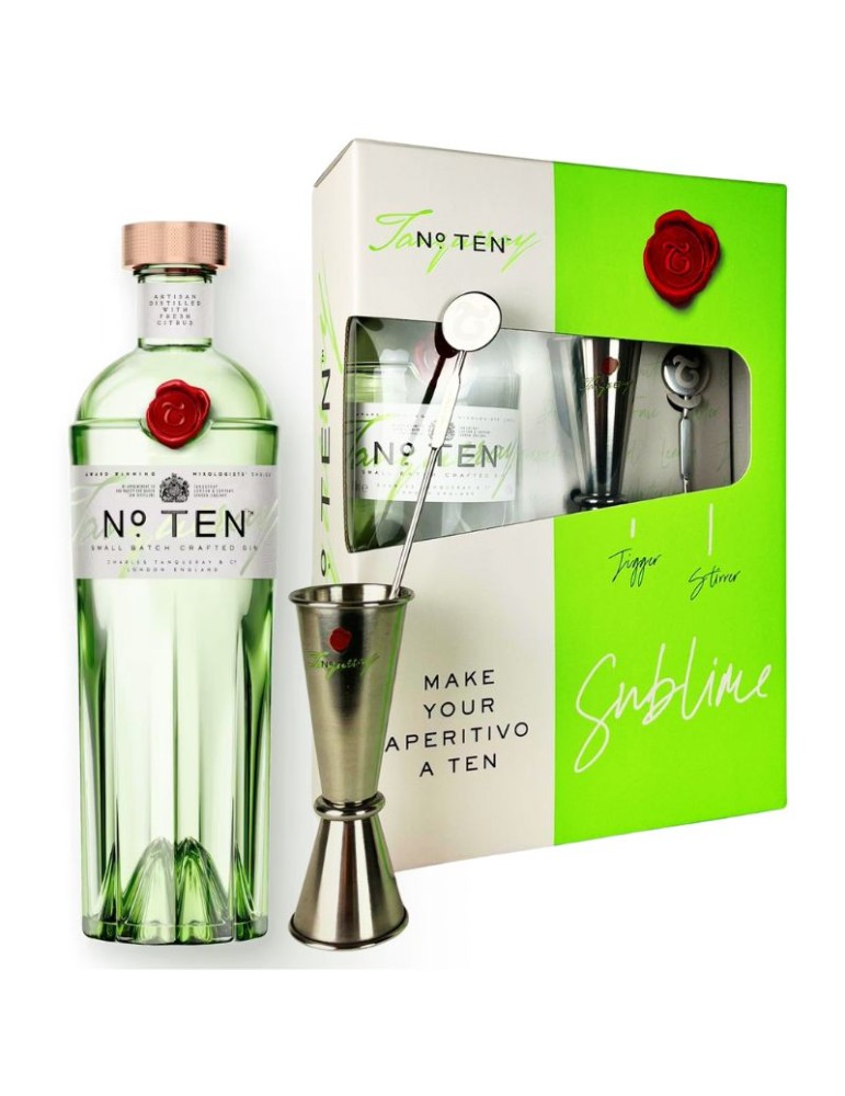 Tanqueray Ten - 0,70L + Jigger & Stirrer | Gift Box