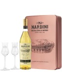 Grappa Riserva Nardini -0,70L + 2 Bicchieri Tulipano | Confezione in latta
