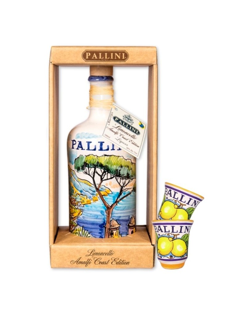 Limoncello Pallini | Amalfi Coast Edition IGP + 2 Tazzine in ceramica