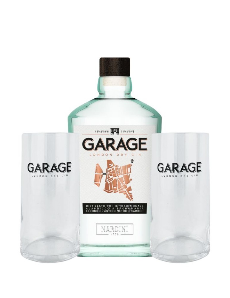 London Dry Gin Garage - 0.7L + 2 Bicchieri OMAGGIO